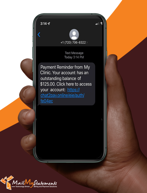 collect patient payments text message alert