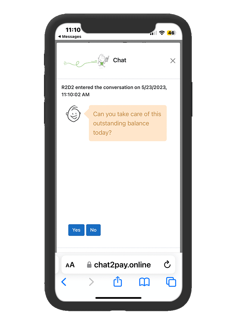 Digital patient communications: MMS Machine Learning Chatbot Chat to Pay